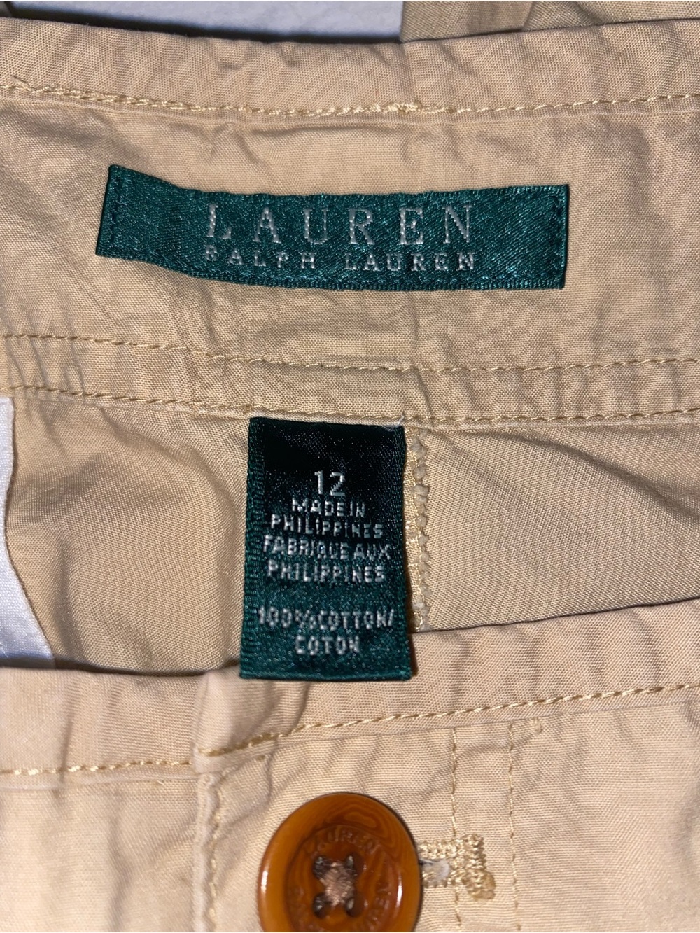 Lauren Ralph Lauren Khaki Beige Cargo Pants - Picture 4 of 12